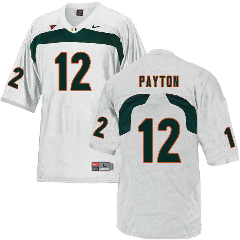 Nike Miami Hurricanes #12 Jeremiah Payton College Football Jerseys Sale-White - Click Image to Close